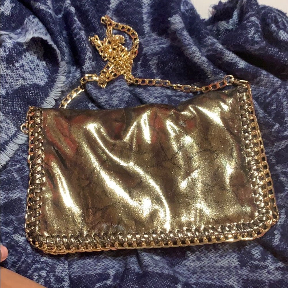 Gold chain evening purse/clutch